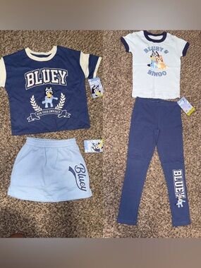 BLUEY Kids 4-Piece Set — Navy & Light Blue